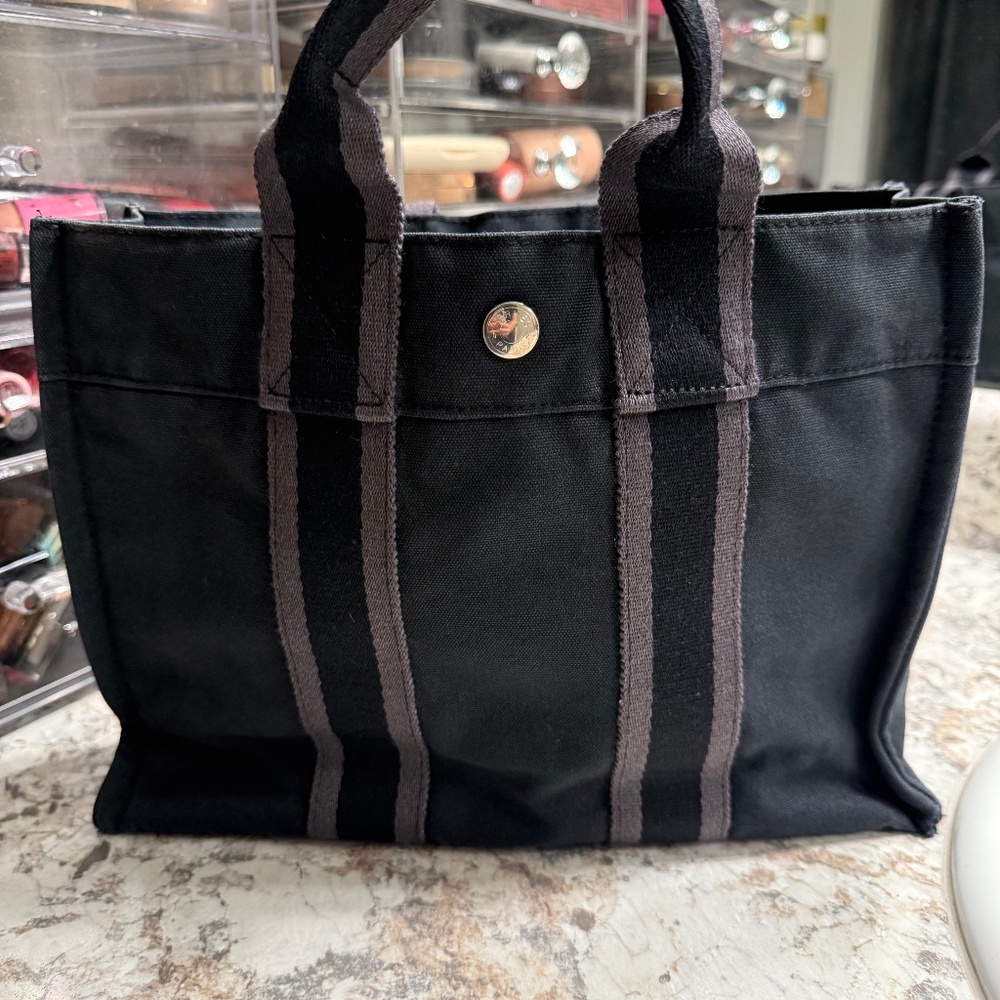 Hermes Mini Tote Bag - dark grey/blue